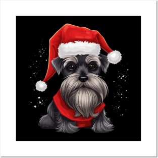 Miniature Schnauzer Christmas Posters and Art